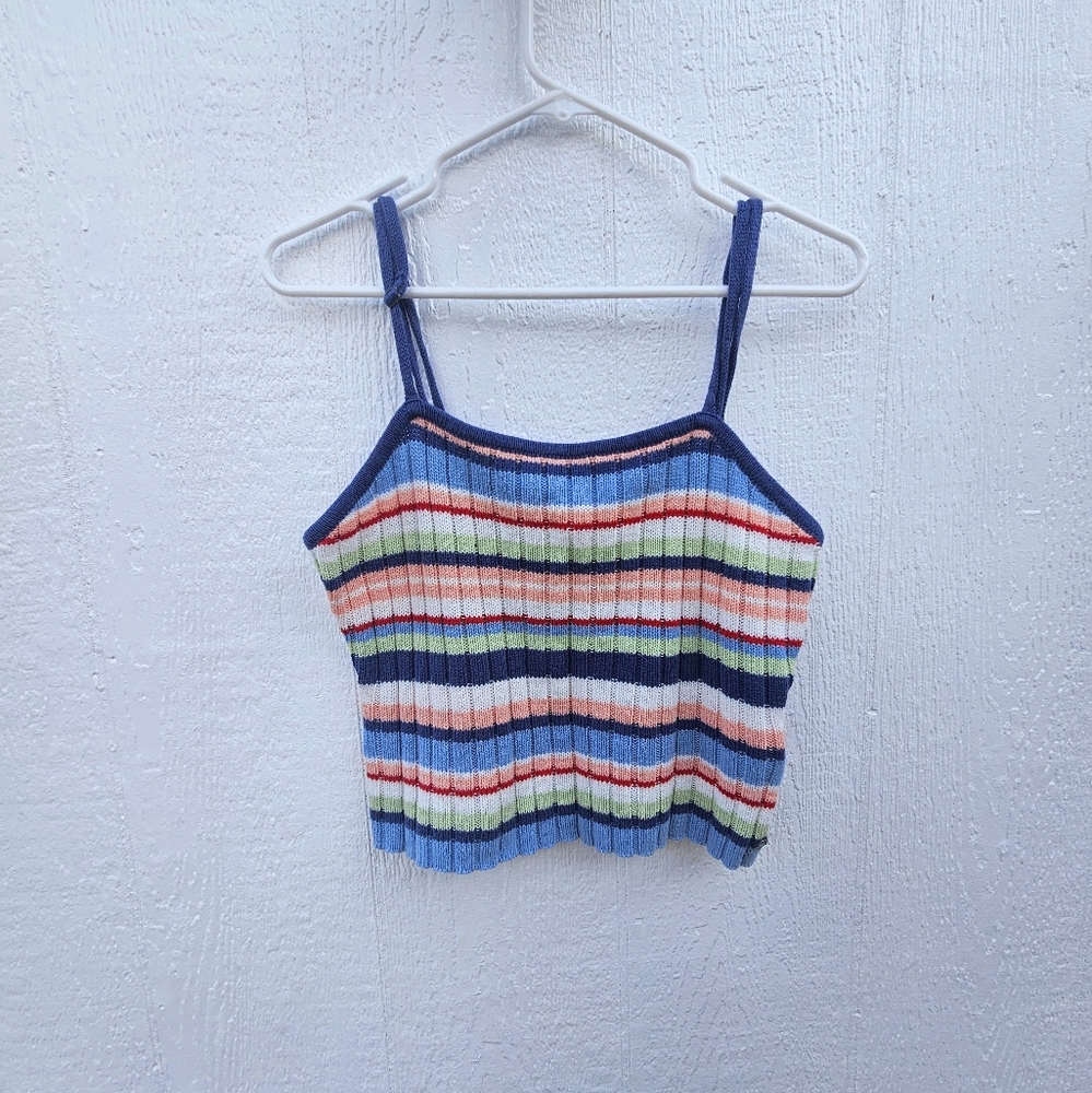 Roxy Striped Cropped Tank Top